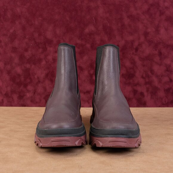 Sorel Women Brex Waterproof Burgundy Leather Chelsea Ankle Boots size 11 - Picture 3 of 8